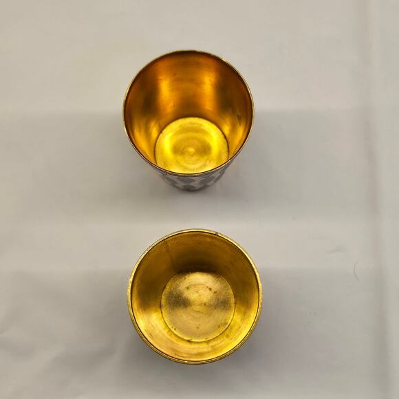 Set of 2 Vintage Russian Cloisonne Enamel Vodka Shot Glasses, Hallmarked - Picture 6 of 8